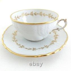 Two Richard Ginori Firenze Porcelain Cups And Saucers Two Sets White And Gold