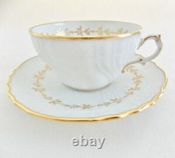 Two Richard Ginori Firenze Porcelain Cups And Saucers Two Sets White And Gold