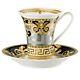 Versace Prestige Gala Cup Saucer Set Medusa Gold Greek Key Retail $320 Sale Now