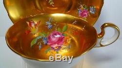 VERY RARE 1940's RADFORDS ALL GOLD GILDED ROSE/TULIP BOUQUET FLORAL CUP & SAUCER