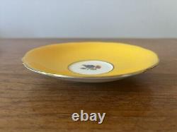 VERY RARE Vintage Aynsley Yellow & Gold 2993 Tea Cups, Saucers and Side Plates