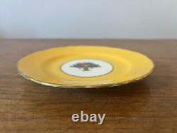 VERY RARE Vintage Aynsley Yellow & Gold 2993 Tea Cups, Saucers and Side Plates