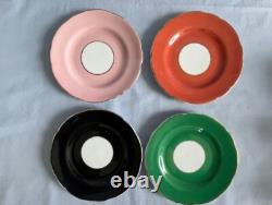 VINTAGE EDWARDIAN FINE BONE CHINA'HARLEQUIN' 22kt. Gold HIGH AFTERNOON TEA SET