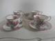 Vintage Royal Stafford Carousel Hydrangeas Floral Set Of 4x Tea Cups And Saucers