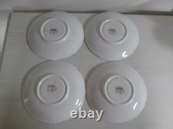 VINTAGE ROYAL STAFFORD CAROUSEL HYDRANGEAS FLORAL SET OF 4x TEA CUPS AND SAUCERS