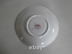 VINTAGE ROYAL STAFFORD CAROUSEL HYDRANGEAS FLORAL SET OF 4x TEA CUPS AND SAUCERS