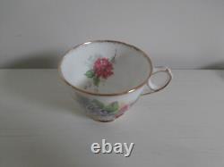 VINTAGE ROYAL STAFFORD CAROUSEL HYDRANGEAS FLORAL SET OF 4x TEA CUPS AND SAUCERS
