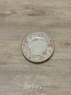 VNTG D&C Bernardaud LIMOGES FRANCE Higgins & Seiter 6 TEA CUPS SAUCERS GOLD TRIM