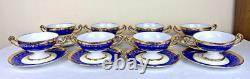 VTG Czech Bohemia China 24K Gold Detail 8 Tea Cups & Saucers Victoria Empire