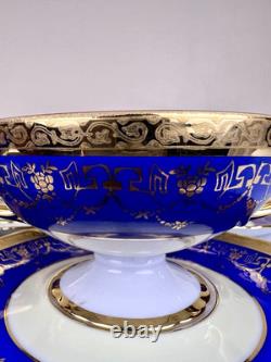 VTG Czech Bohemia China 24K Gold Detail 8 Tea Cups & Saucers Victoria Empire