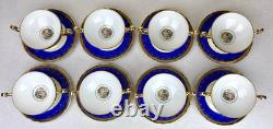VTG Czech Bohemia China 24K Gold Detail 8 Tea Cups & Saucers Victoria Empire