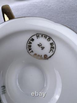 VTG Czech Bohemia China 24K Gold Detail 8 Tea Cups & Saucers Victoria Empire