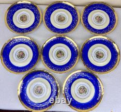 VTG Czech Bohemia China 24K Gold Detail 8 Tea Cups & Saucers Victoria Empire