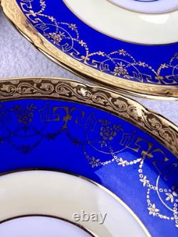 VTG Czech Bohemia China 24K Gold Detail 8 Tea Cups & Saucers Victoria Empire
