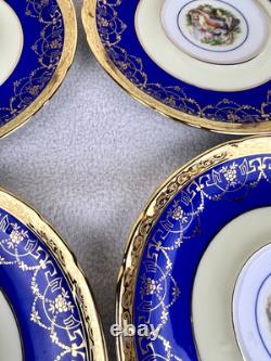 VTG Czech Bohemia China 24K Gold Detail 8 Tea Cups & Saucers Victoria Empire