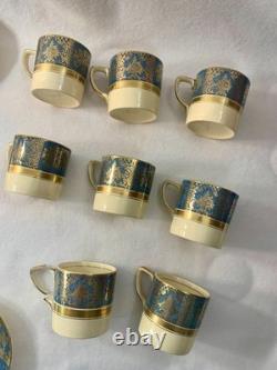 VTG Johnson Brothers England Demitasse Coffee Cups & Saucers Blue & Gold Tea