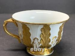 VTG Meissen Porcelain Acanthus Leaf Gold Gild Rococo Cup & Saucer 1ST QUALITY