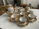 Veneziana Fine China Tea Set 22kt Gold Vintage 15pcs Cups Saucers Jar Pot Bowl