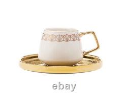 Verde 6-Piece Turkish Coffee Cup Set 100ml Porcelain Coffee Cup & Espresso Cup