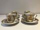 Versace Arabesque Gold Tea-coffee Cups & Saucers In Fine Rosenthal Porcelain
