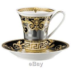 Versace Prestige Gala Cup Saucer Set Medusa Gold Greek Key Rosenthal Retal $320