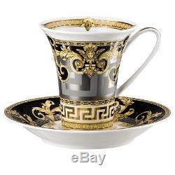 Versace Prestige Gala Cup Saucer Set Medusa Gold Greek Key Rosenthal Retal $320