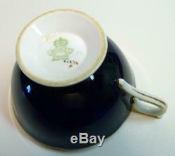 Very Rare Aynsley Stunning Set Cup&saucer Signed D. Jones Sailboat Cobalt Gold