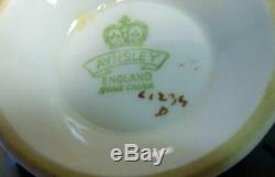 Very Rare Aynsley Stunning Set Cup&saucer Signed D. Jones Sailboat Cobalt Gold