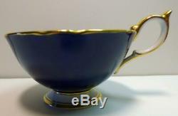 Very Rare Aynsley Stunning Set Cup&saucer Signed D. Jones Sailboat Cobalt Gold