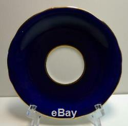 Very Rare Aynsley Stunning Set Cup&saucer Signed D. Jones Sailboat Cobalt Gold