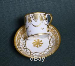 Very Rare Pouyat & Russinger Antique Empire Dore Cup & Saucer ca 1798 Neoclassic