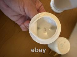 Victoria Austria Ivory & Gold Coffee Server & 4 Cups & Saucers Antique Vintage