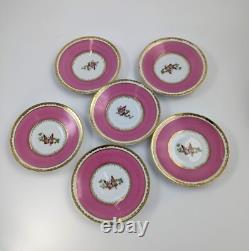 Victoria Austria porcelain 12-piece coffee set for 6, Chelsea style, pink & gold