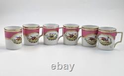 Victoria Austria porcelain 12-piece coffee set for 6, Chelsea style, pink & gold