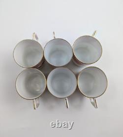 Victoria Austria porcelain 12-piece coffee set for 6, Chelsea style, pink & gold