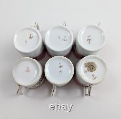Victoria Austria porcelain 12-piece coffee set for 6, Chelsea style, pink & gold