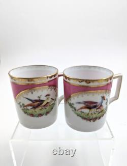 Victoria Austria porcelain 12-piece coffee set for 6, Chelsea style, pink & gold