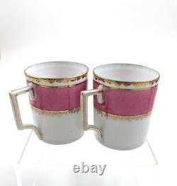 Victoria Austria porcelain 12-piece coffee set for 6, Chelsea style, pink & gold