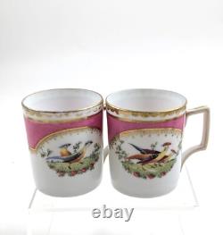 Victoria Austria porcelain 12-piece coffee set for 6, Chelsea style, pink & gold