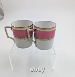 Victoria Austria porcelain 12-piece coffee set for 6, Chelsea style, pink & gold