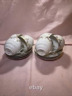 Victoria Czechoslovakia Gold 19pc Tea Set Cups Saucers Sugar Bowl Jug