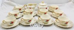 Villeroy & Boch Mettlach 7012 vintage garden flowers gold cream tea service 10