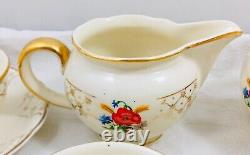 Villeroy & Boch Mettlach 7012 vintage garden flowers gold cream tea service 10