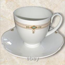 Villeroy Boch Paloma Picasso Montserrat 6x Coffee Cups & Saucers Green Gold Trim