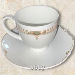 Villeroy Boch Paloma Picasso Montserrat 6x Coffee Cups & Saucers Green Gold Trim