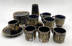 Vintage 17-piece Greek Espresso/Demitasse Cup & Saucer Set Made with 24K Gold