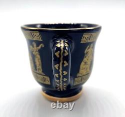 Vintage 17-piece Greek Espresso/Demitasse Cup & Saucer Set Made with 24K Gold