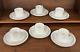 Vintage 18-piece Set Arabia Of Finland White Gold Fluted Cups & Saucers
