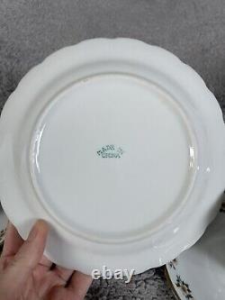 Vintage 1940s White With Flowers & Golden Detail Tea Set Cups Saucers & Plates