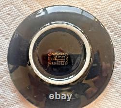 Vintage 1989 Greek Espresso Set Arguros Ceramics 24K Gold Cups Saucers Black